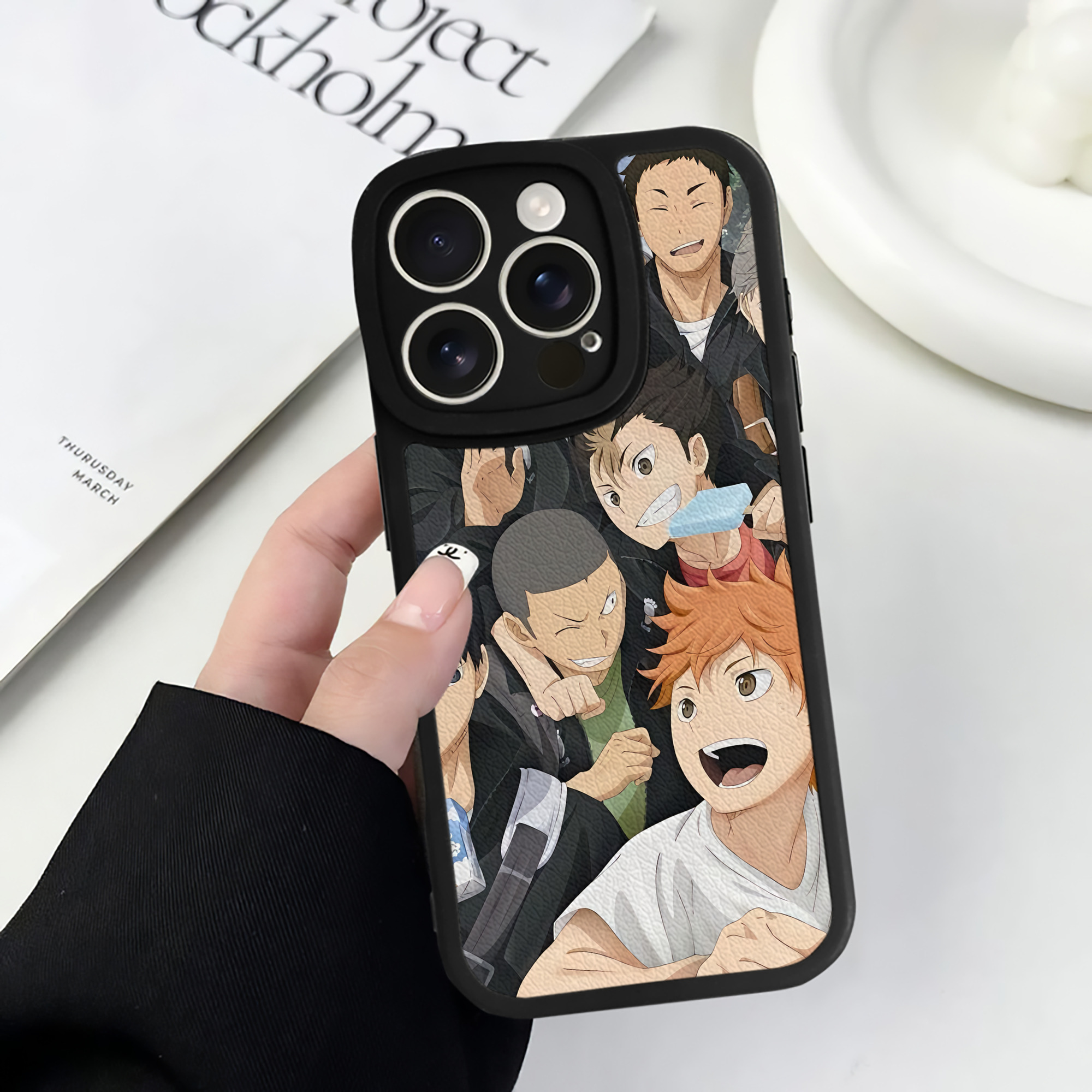 （画像用） ハイキュー!! Haikyu!! 【iPhone 16シリーズ対応】シリコンスマホケース（レザー調） 材質：シリコン